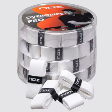 CAN WITH 60 WHITE PRO OVERGRIPS