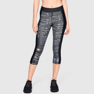 UA HG PRINT ARMOUR CAPRI-BLK