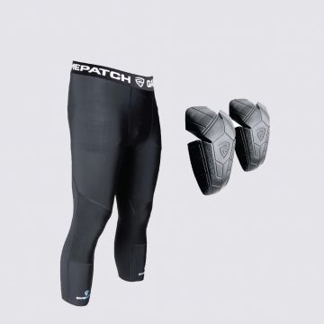Abrasion resistant 3/4 tights with insertable knee padding
